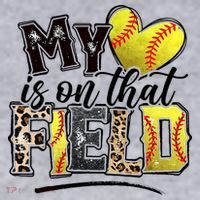 My Heart On That Field Leopard Softball Mama Mom Mothers Day Women's Sweatshirt thumb 2