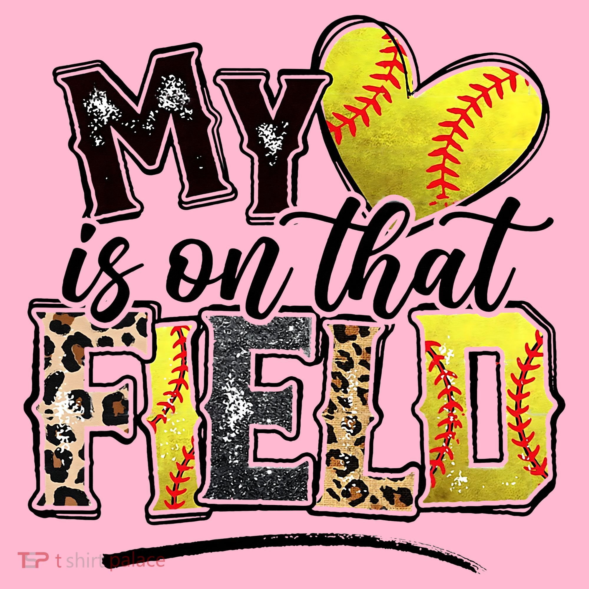 My Heart On That Field Leopard Softball Mama Mom Mothers Day Coaster