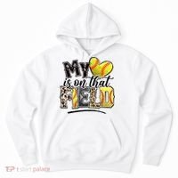 My Heart On That Field Leopard Softball Mama Mom Mothers Day Hoodie thumb 0
