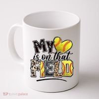 My Heart On That Field Leopard Softball Mama Mom Mothers Day Coffee Mug thumb 0