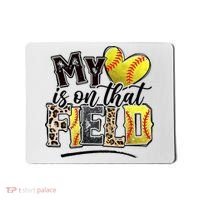 My Heart On That Field Leopard Softball Mama Mom Mothers Day Mousepad thumb 0