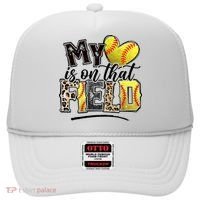 My Heart On That Field Leopard Softball Mama Mom Mothers Day Hat thumb 0