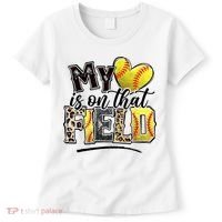 My Heart On That Field Leopard Softball Mama Mom Mothers Day Women's T-Shirt thumb 0