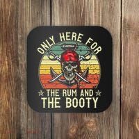 mb Here Only For The Rum And The Booty Pirate Halloween Coaster thumb 0