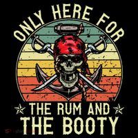 mb Here Only For The Rum And The Booty Pirate Halloween Women's Hoodie thumb 2
