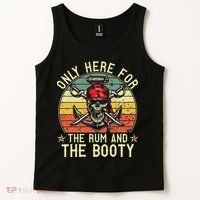 mb Here Only For The Rum And The Booty Pirate Halloween Tank Top thumb 2