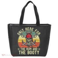 mb Here Only For The Rum And The Booty Pirate Halloween Tote Bag thumb 0