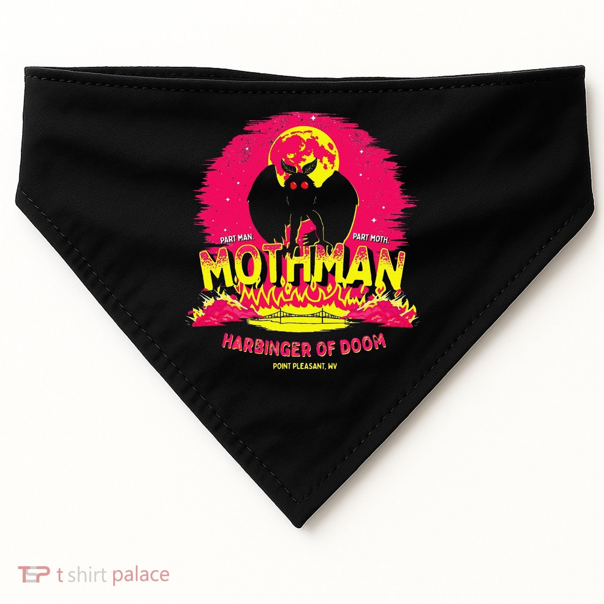 Mothman Harbinger Of Doom! Funny Cute Cryptid Creature USA-Made Doggie Bandana