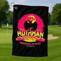 Mothman Harbinger Of Doom! Funny Cute Cryptid Creature Golf Towel thumb 1