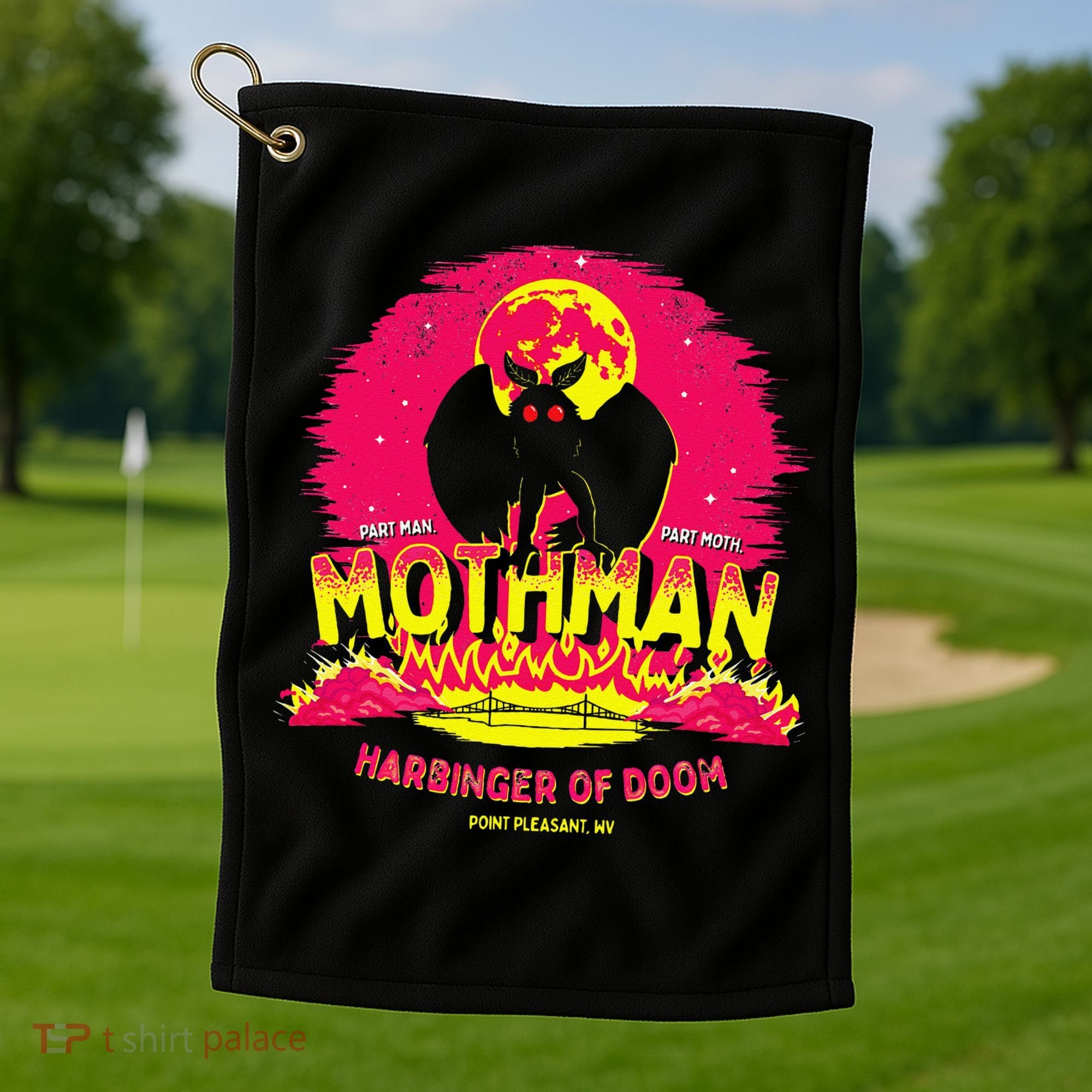 Mothman Harbinger Of Doom! Funny Cute Cryptid Creature Golf Towel