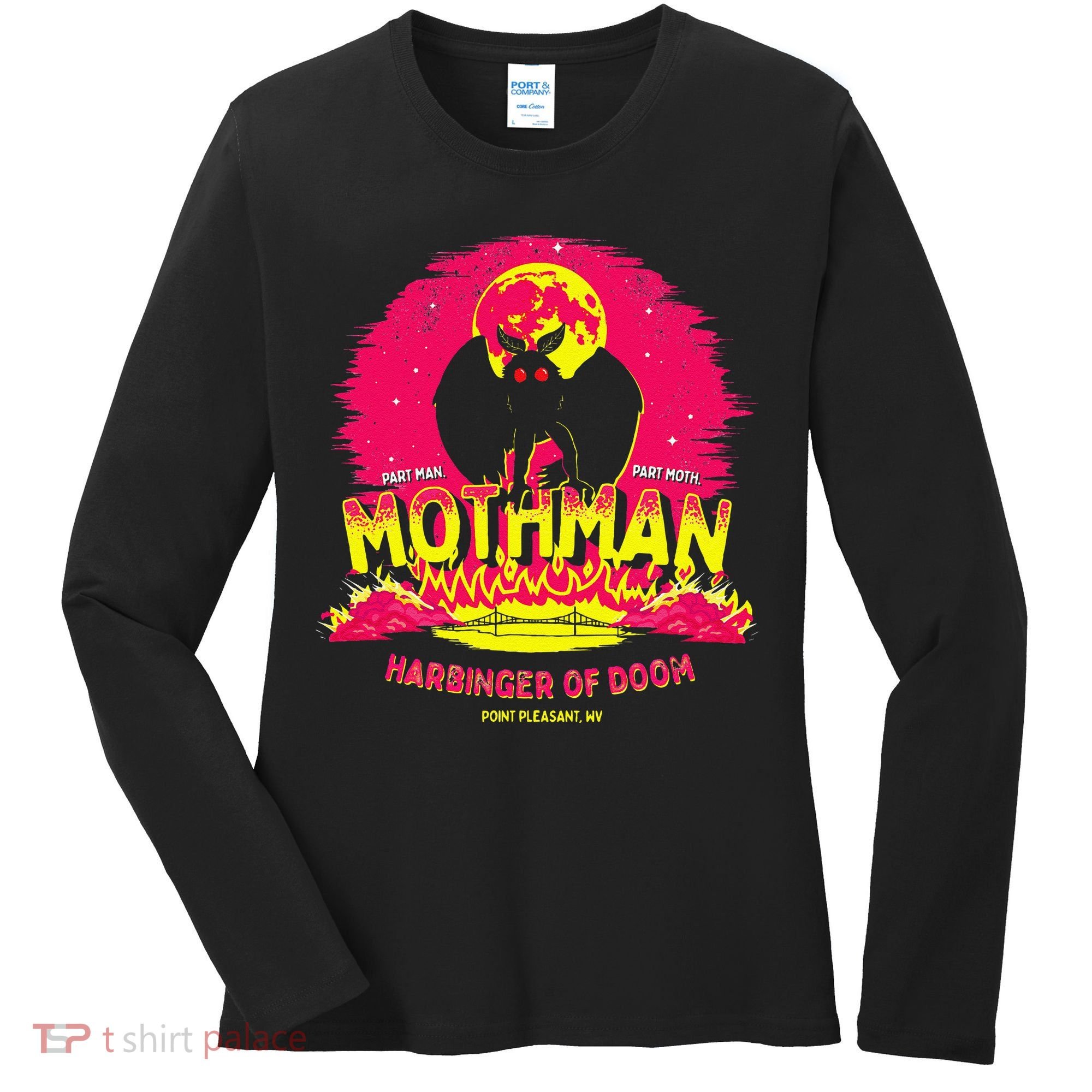 Mothman Harbinger Of Doom! Funny Cute Cryptid Creature Women's Long Sleeve Shirt