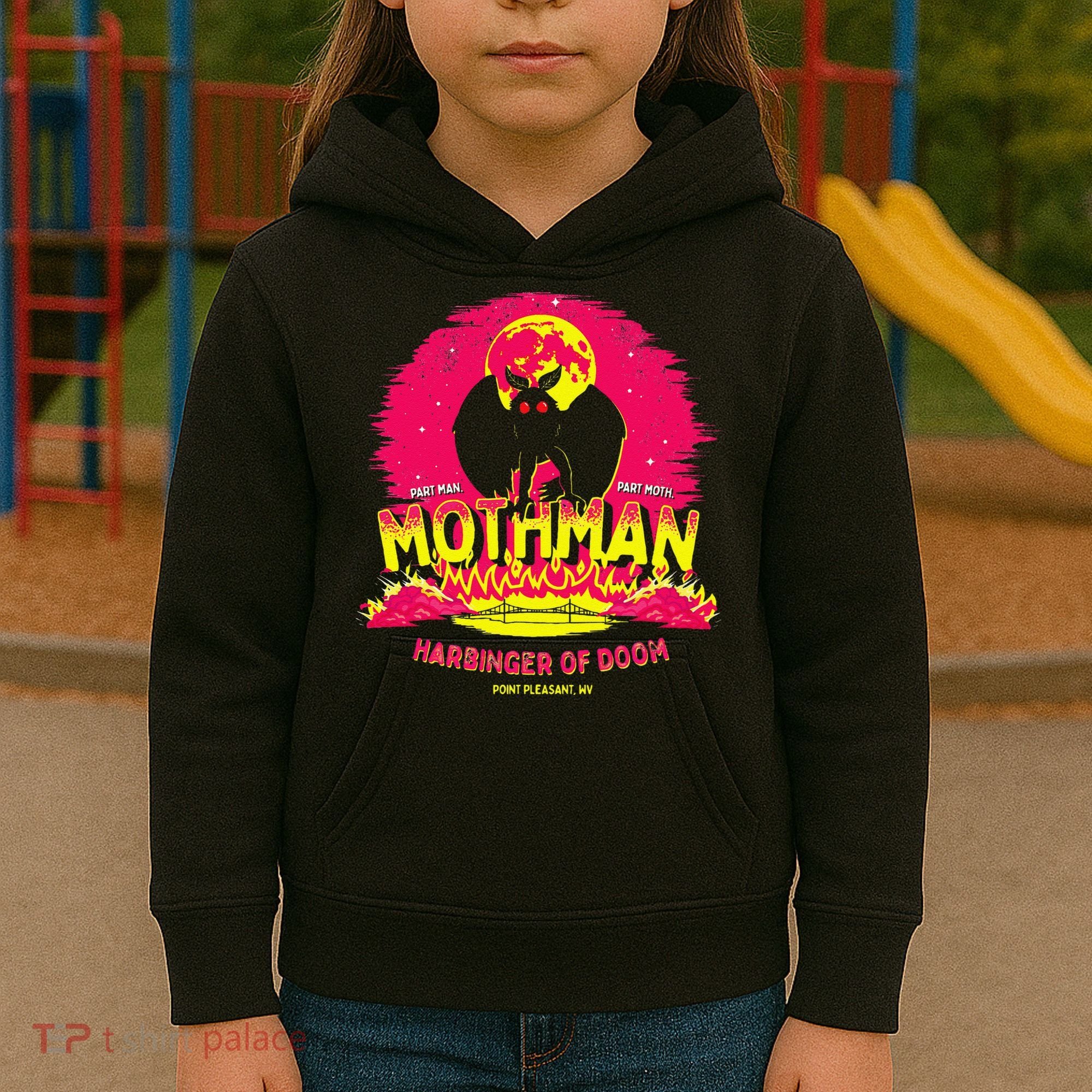 Mothman Harbinger Of Doom! Funny Cute Cryptid Creature Kids Hoodie