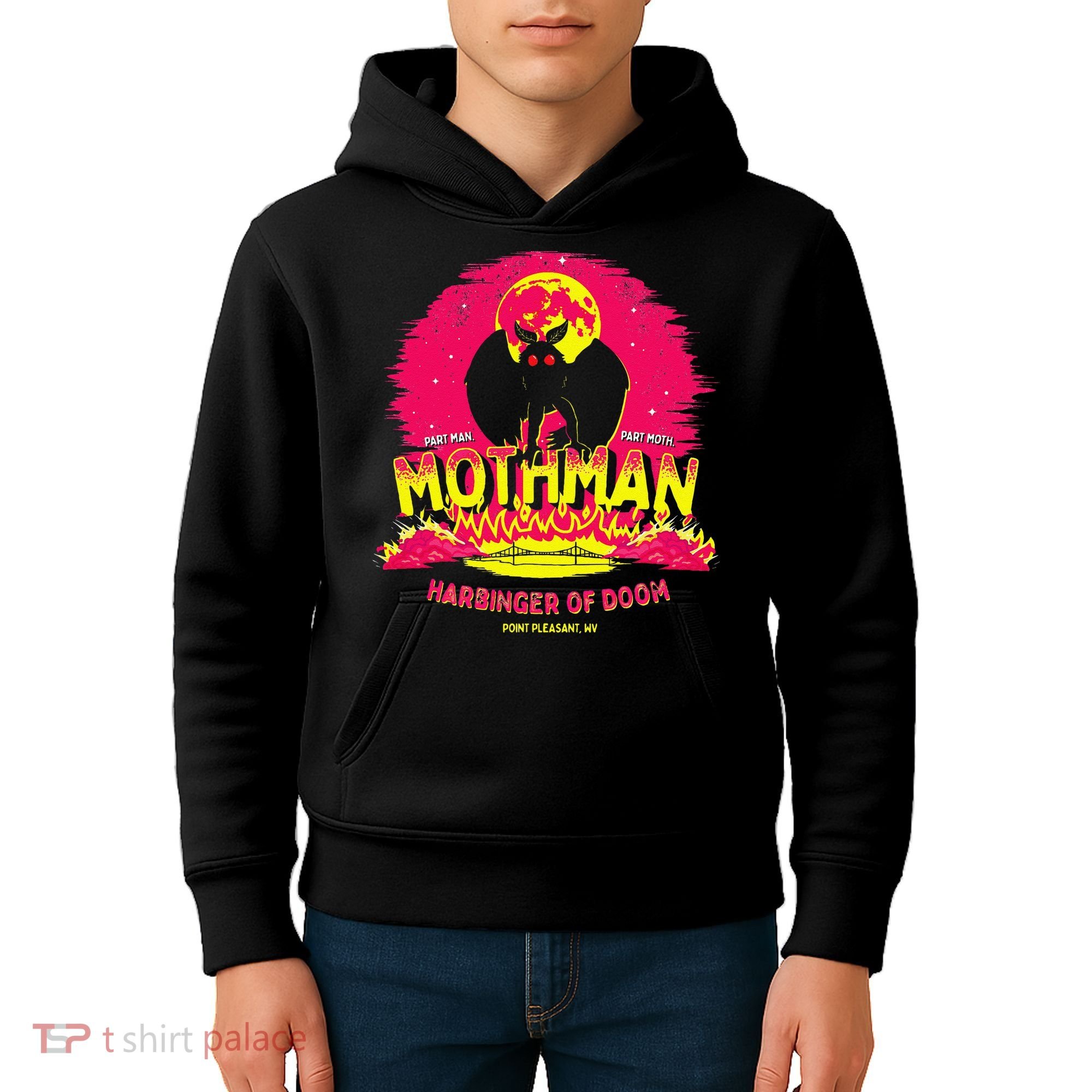 Mothman Harbinger Of Doom! Funny Cute Cryptid Creature Kids Hoodie