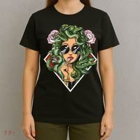 Medusa Hippie Psychedelic Snakes Greek Mythology Women T-Shirt thumb 4