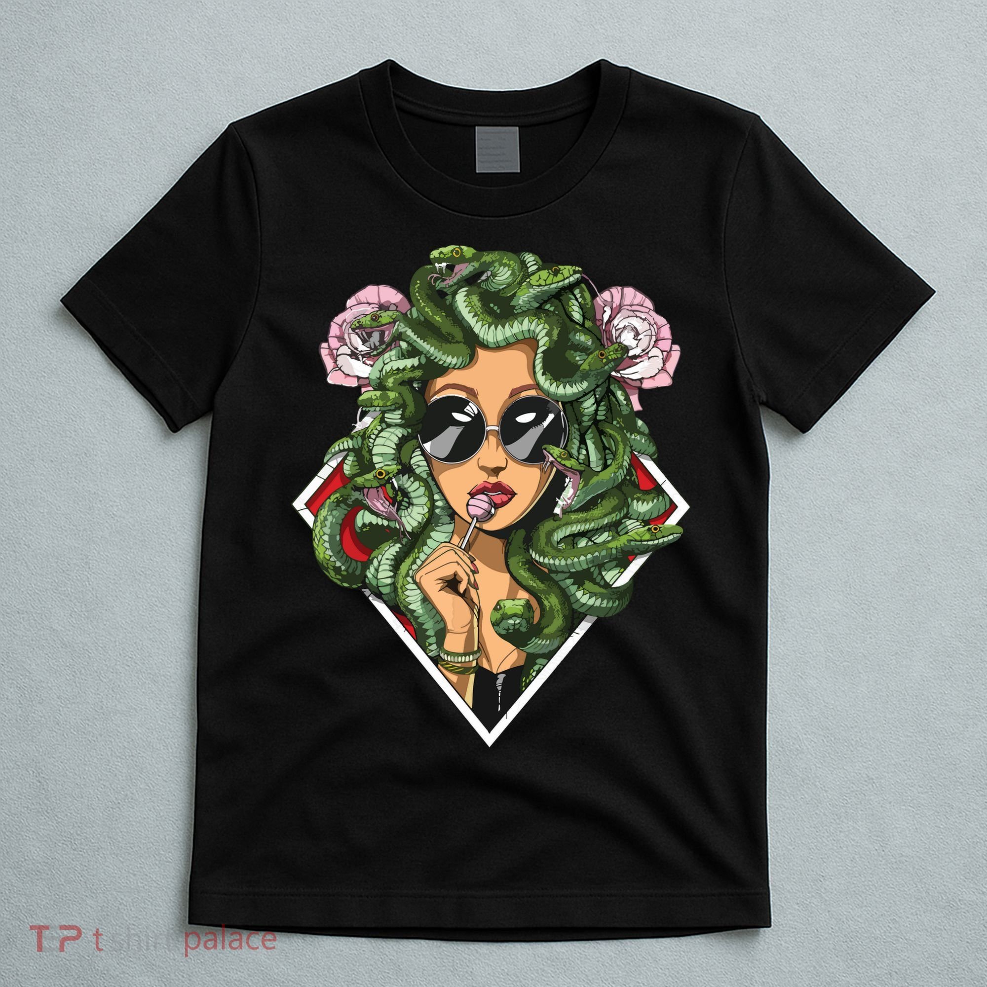 Medusa Hippie Psychedelic Snakes Greek Mythology Women T-Shirt