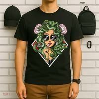 Medusa Hippie Psychedelic Snakes Greek Mythology Women T-Shirt thumb 6