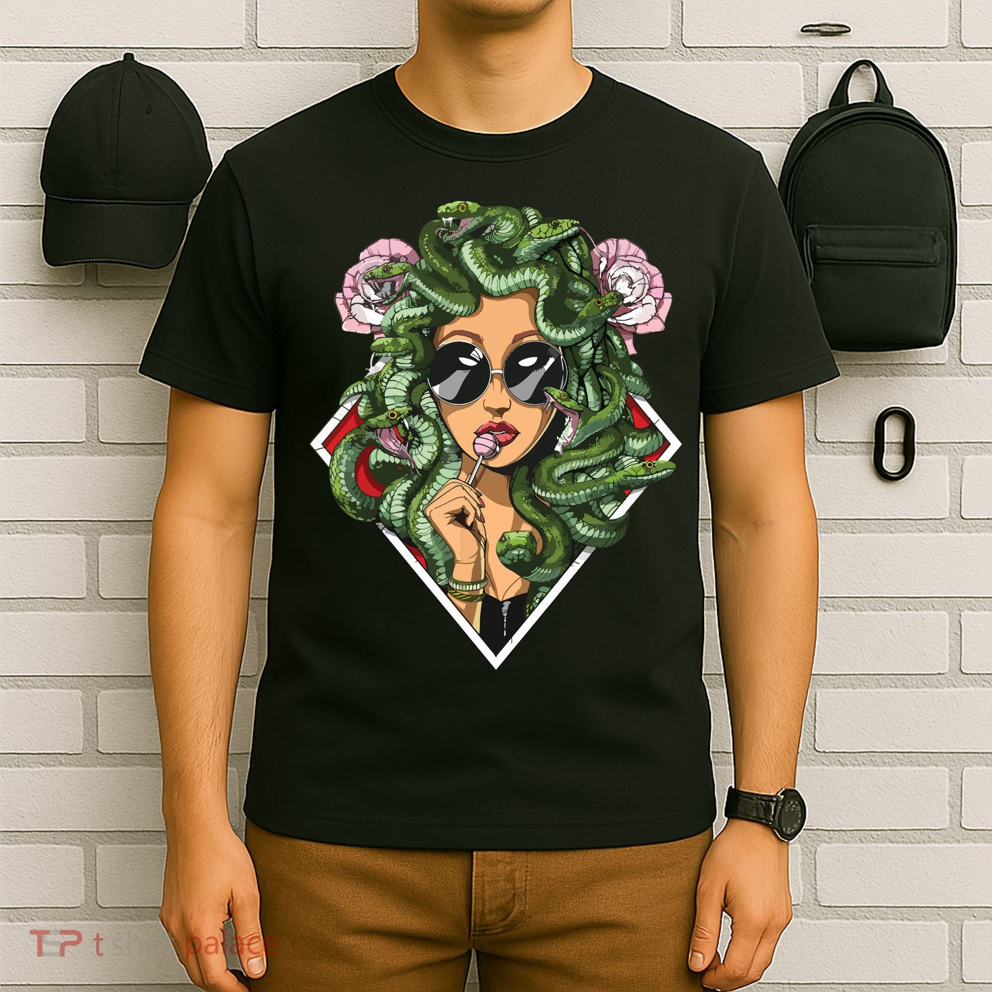 Medusa Hippie Psychedelic Snakes Greek Mythology Women T-Shirt