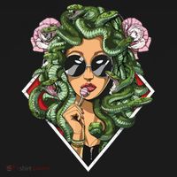 Medusa Hippie Psychedelic Snakes Greek Mythology Women T-Shirt thumb 7