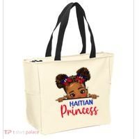 Melanin Haitian Princess Haiti Flag Tote Bag thumb 2