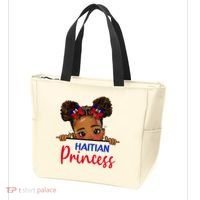 Melanin Haitian Princess Haiti Flag Tote Bag thumb 3