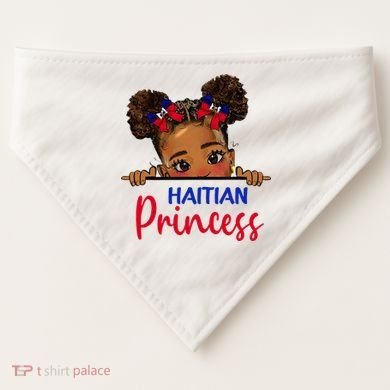 Melanin Haitian Princess Haiti Flag USA-Made Doggie Bandana