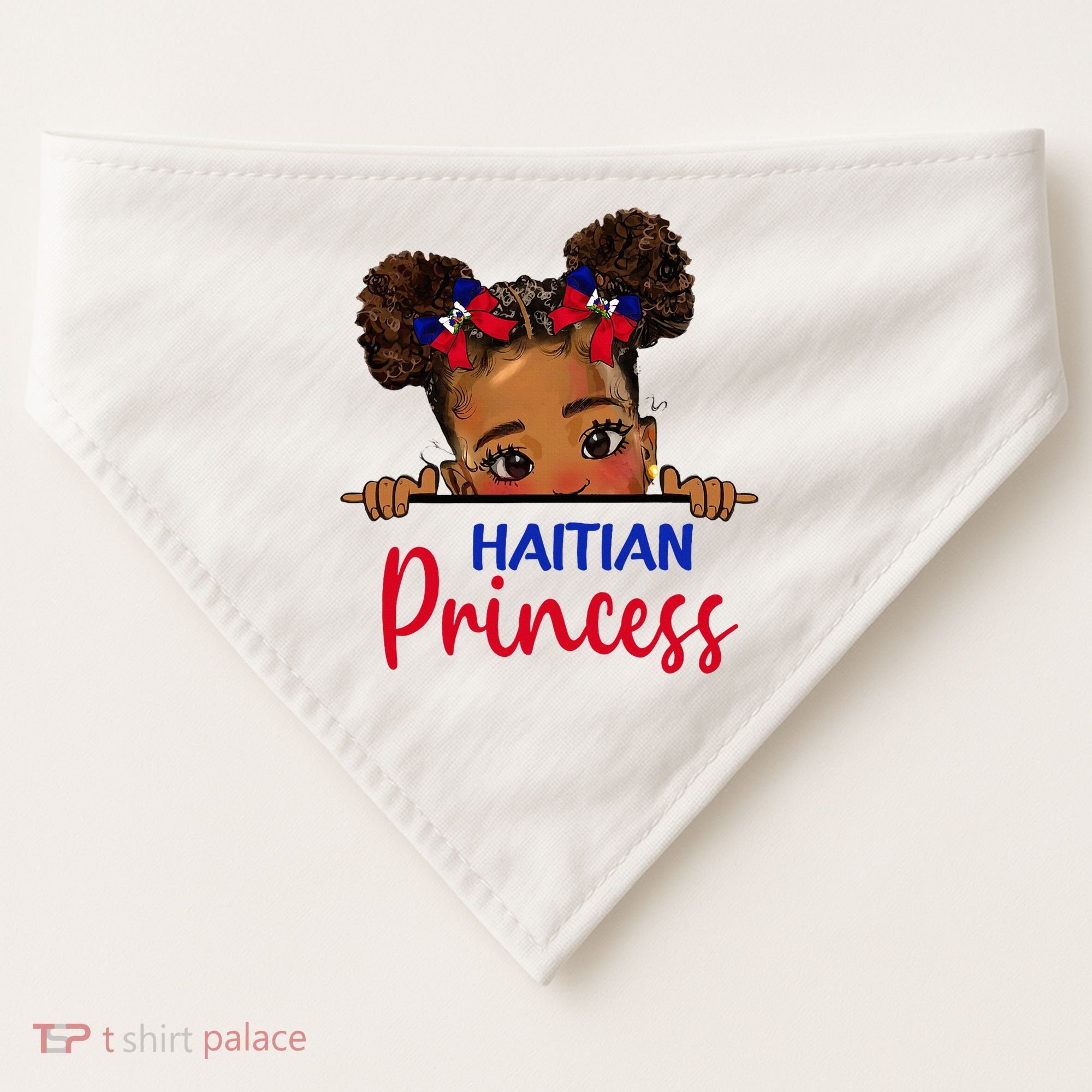 Melanin Haitian Princess Haiti Flag USA-Made Doggie Bandana