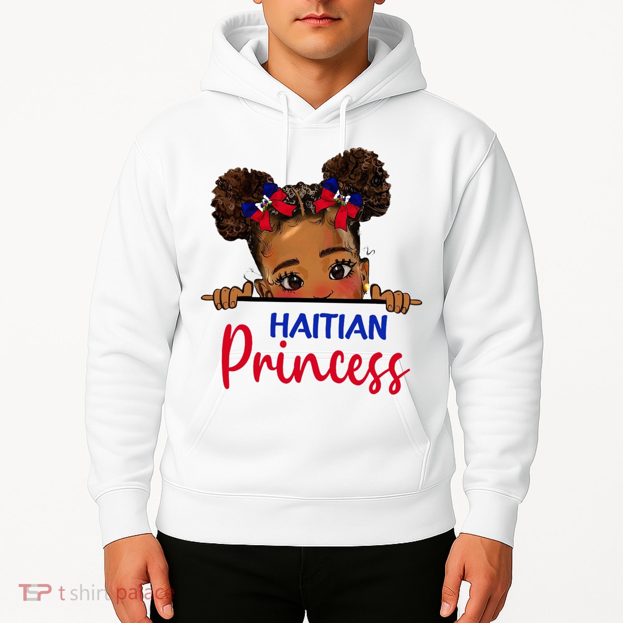 Melanin Haitian Princess Haiti Flag Hoodie