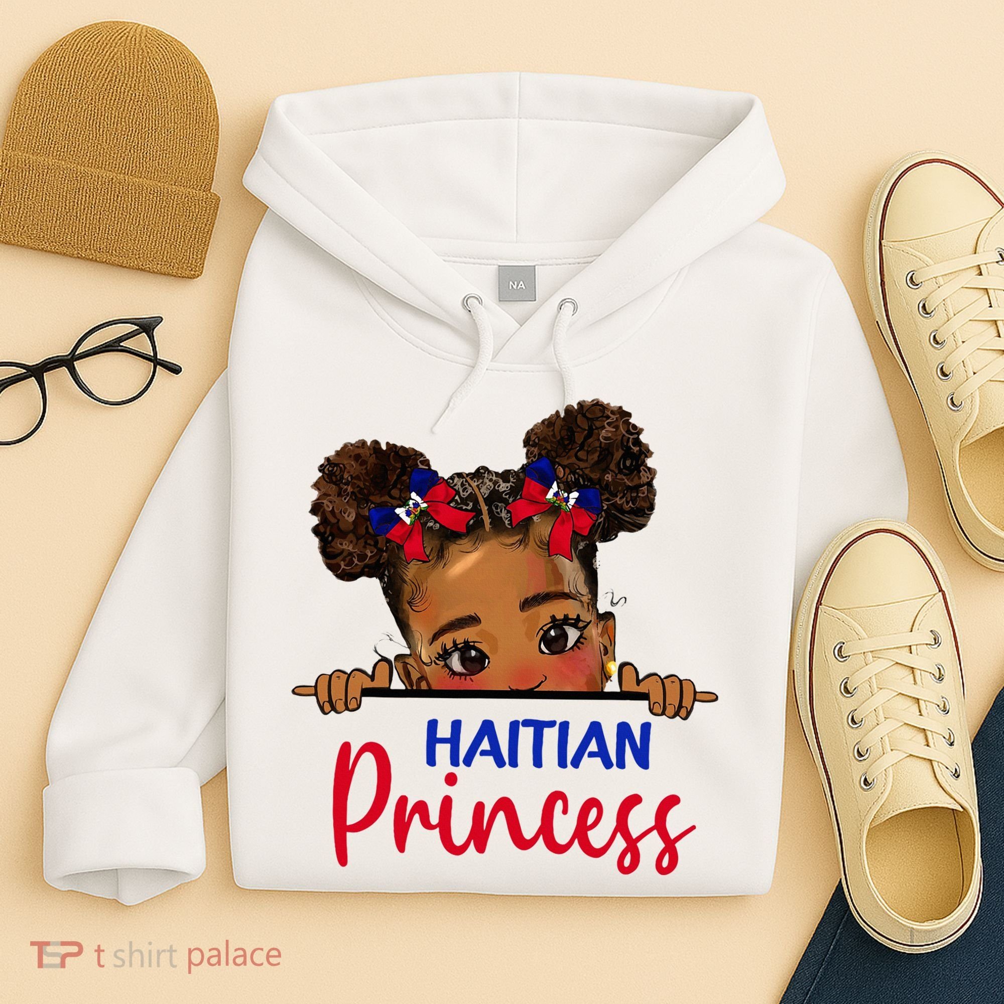 Melanin Haitian Princess Haiti Flag Hoodie