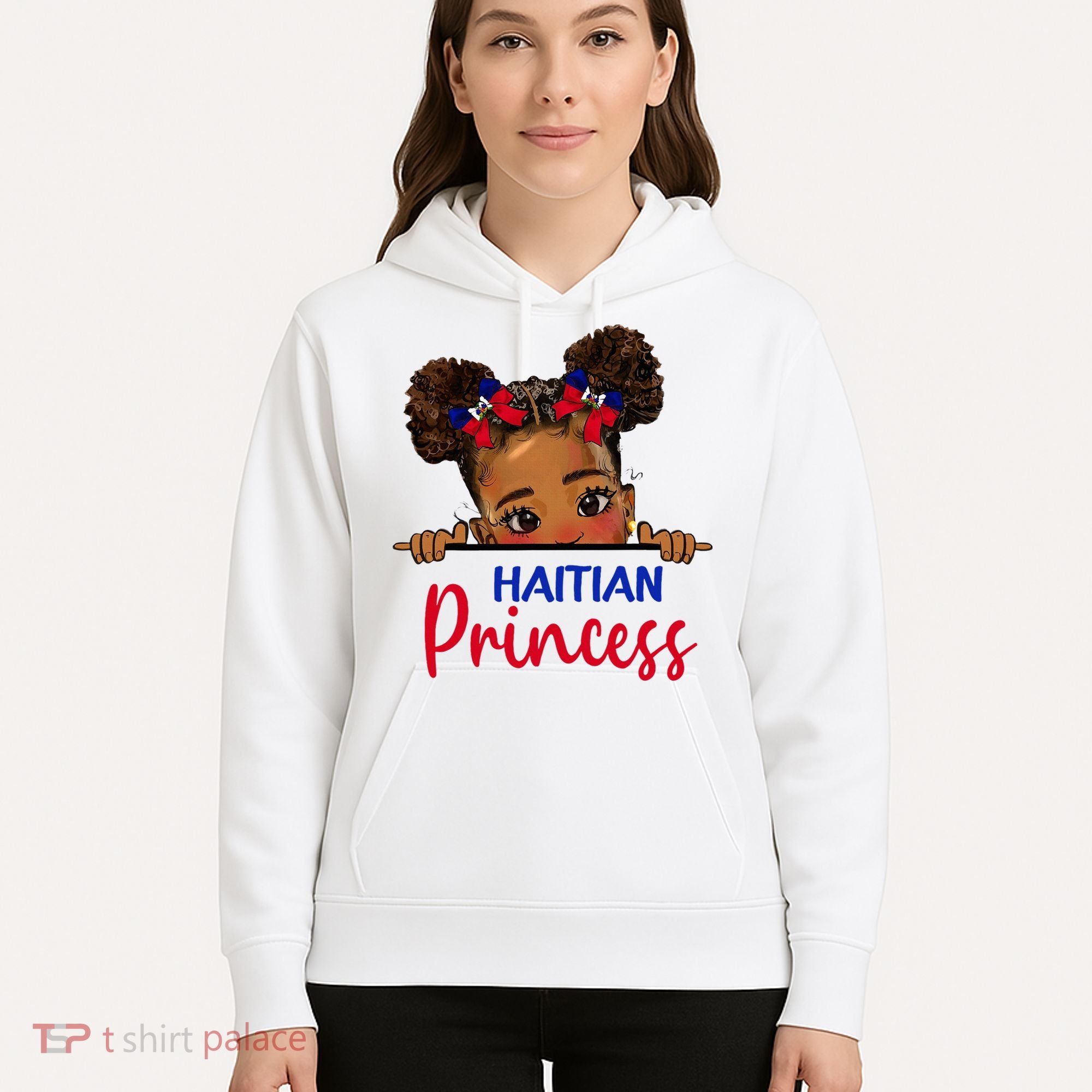 Melanin Haitian Princess Haiti Flag Hoodie