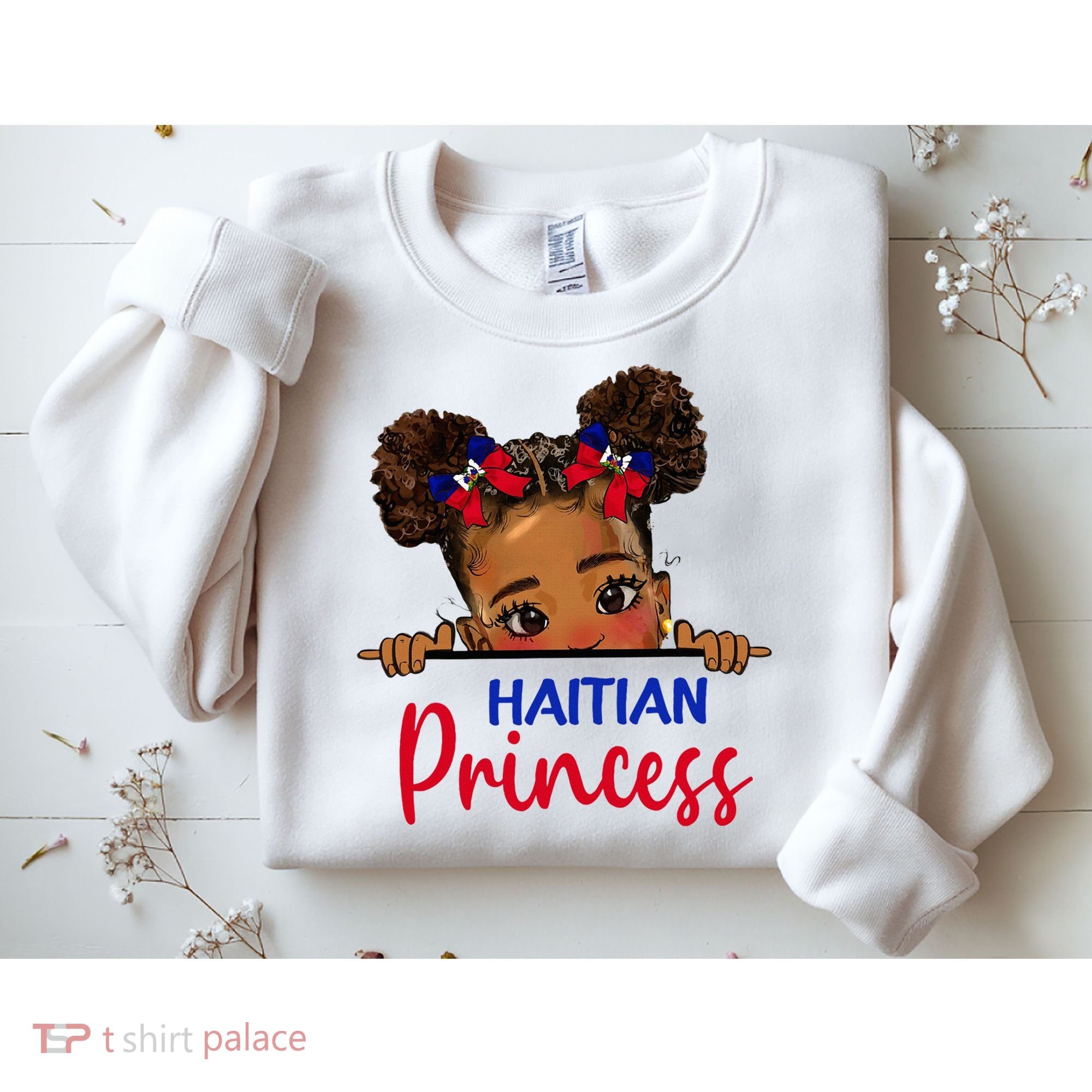 Melanin Haitian Princess Haiti Flag Sweatshirt