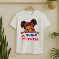 Melanin Haitian Princess Haiti Flag T-Shirt thumb 2
