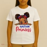 Melanin Haitian Princess Haiti Flag T-Shirt thumb 4