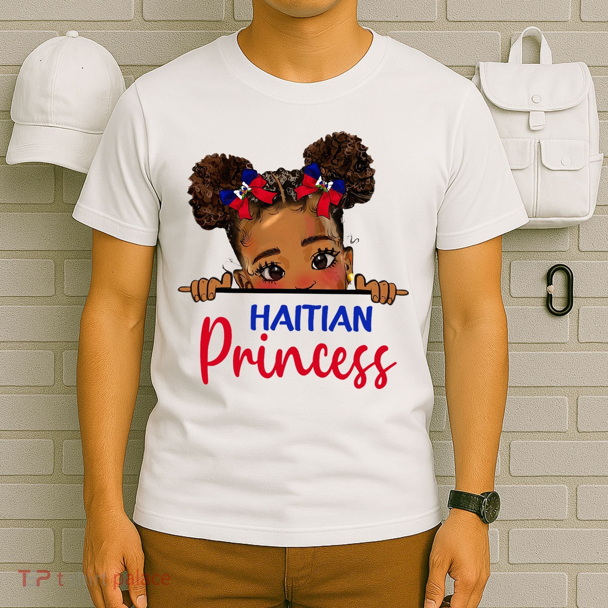 Melanin Haitian Princess Haiti Flag T-Shirt