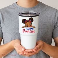Melanin Haitian Princess Haiti Flag Tumbler thumb 2