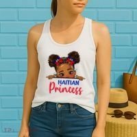 Melanin Haitian Princess Haiti Flag Women's Tank Top thumb 2