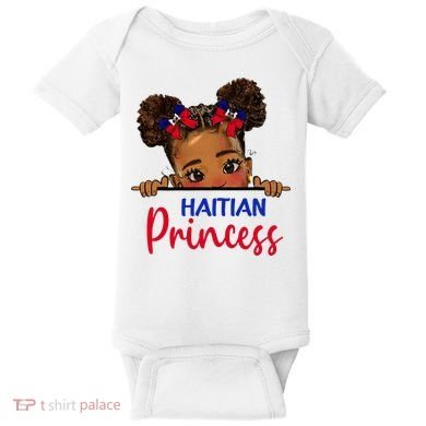 Melanin Haitian Princess Haiti Flag Baby Bodysuit
