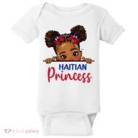 Melanin Haitian Princess Haiti Flag Baby Bodysuit thumb 0