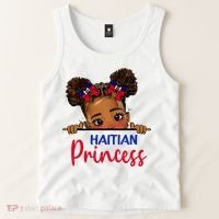 Melanin Haitian Princess Haiti Flag Tank Top thumb 2