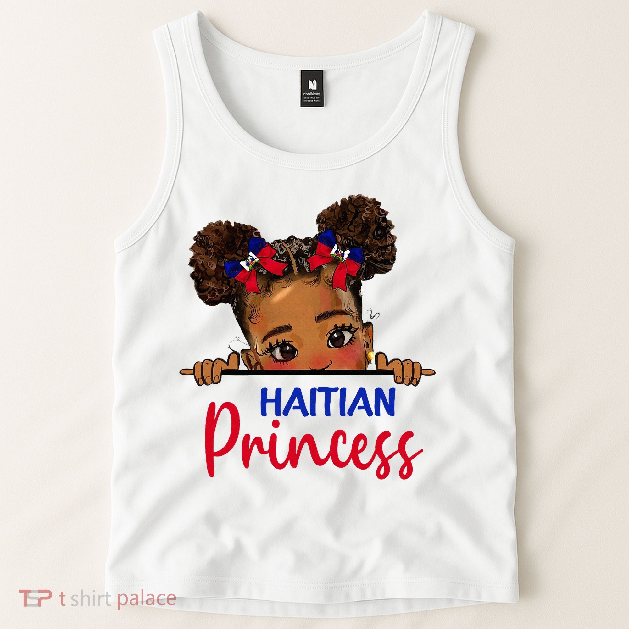 Melanin Haitian Princess Haiti Flag Tank Top