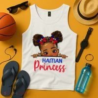 Melanin Haitian Princess Haiti Flag Tank Top thumb 4