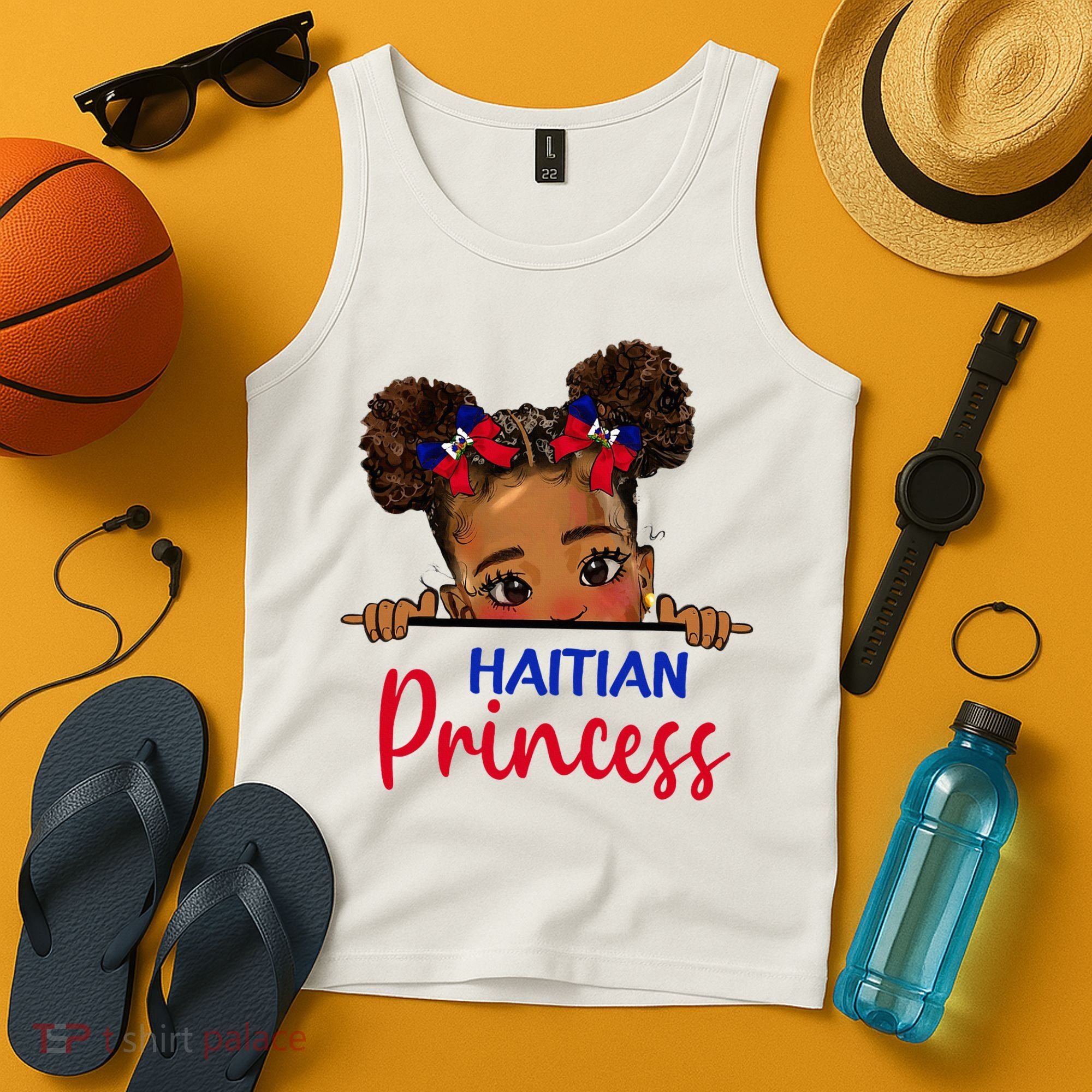 Melanin Haitian Princess Haiti Flag Tank Top