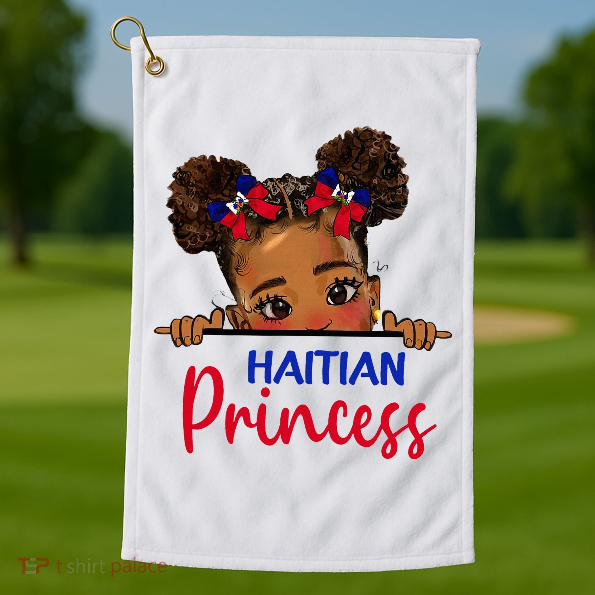 Melanin Haitian Princess Haiti Flag Golf Towel