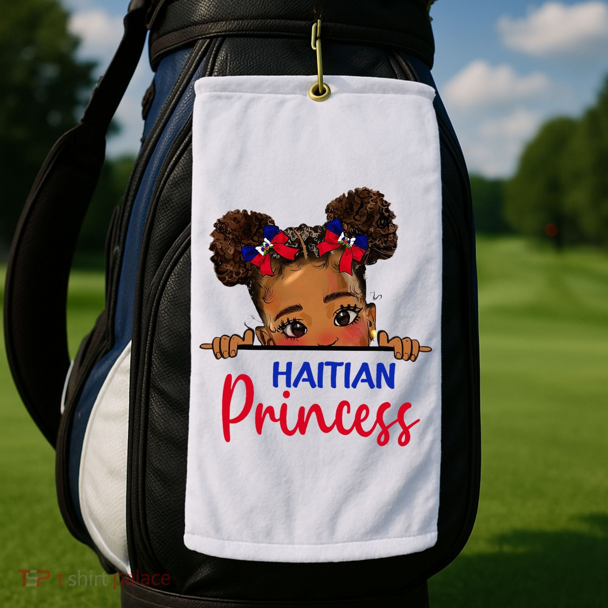 Melanin Haitian Princess Haiti Flag Golf Towel