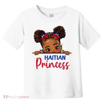 Melanin Haitian Princess Haiti Flag Toddler T-Shirt