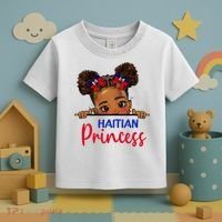 Melanin Haitian Princess Haiti Flag Toddler T-Shirt thumb 3