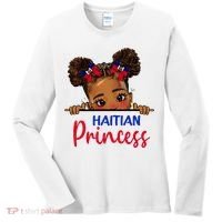 Melanin Haitian Princess Haiti Flag Women's Long Sleeve Shirt thumb 0