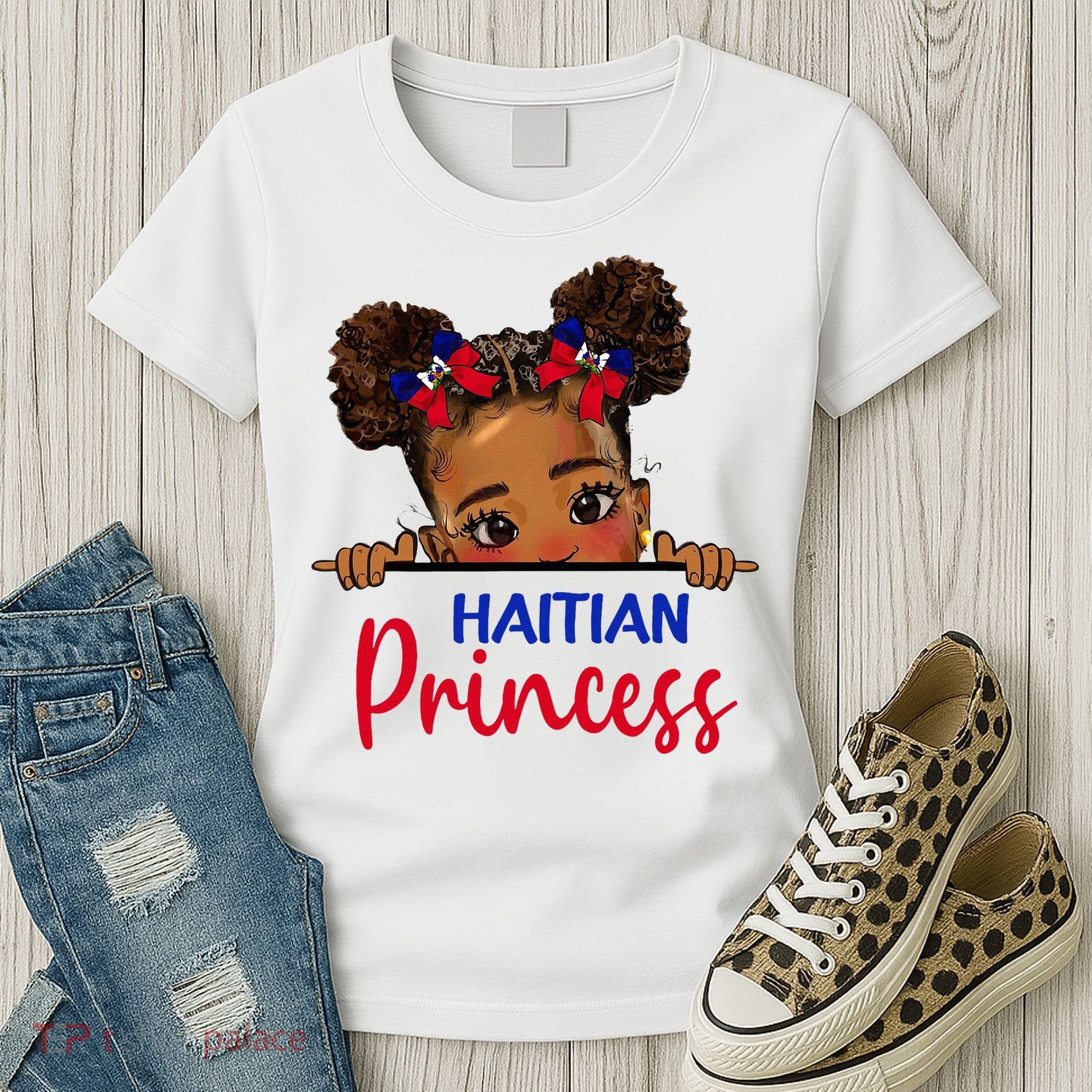 Melanin Haitian Princess Haiti Flag Women's T-Shirt