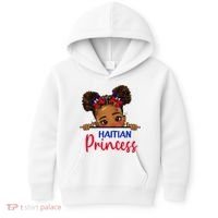 Melanin Haitian Princess Haiti Flag Kids Hoodie thumb 0