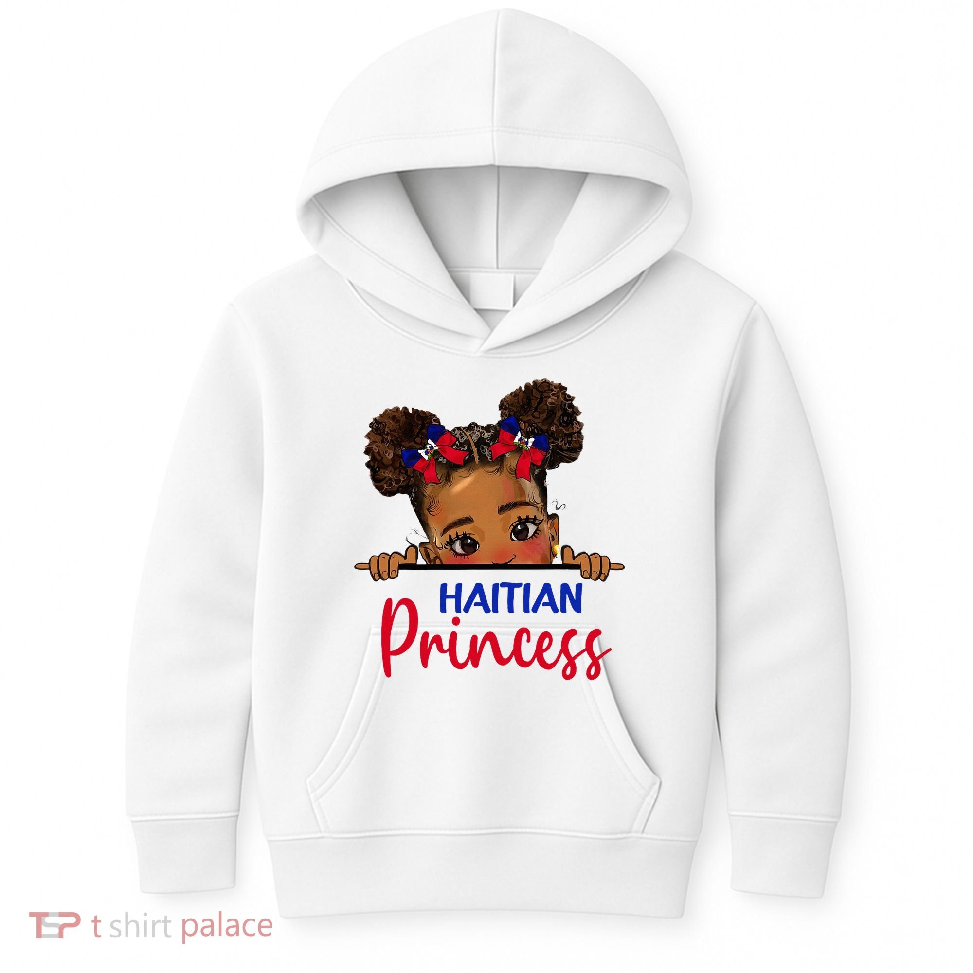 Melanin Haitian Princess Haiti Flag Kids Hoodie