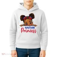 Melanin Haitian Princess Haiti Flag Kids Hoodie thumb 4